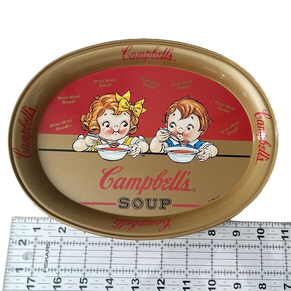 1998 Campbell’s Soup Oval Metal Serving Tray 11" Vintage Kitchen Advertising - Picture 3 of 4